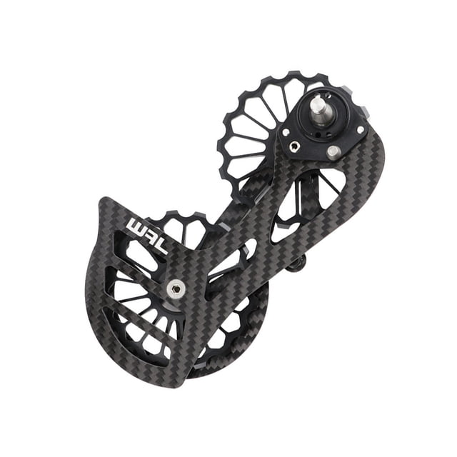 Soidarity Polea de fibra de carbono de alta resistencia, jaula de cambio trasero, aleación de aluminio, resistente al desgaste, Kit de rueda guía, Ciclismo Negro SD6 Soidarity OD024405-11