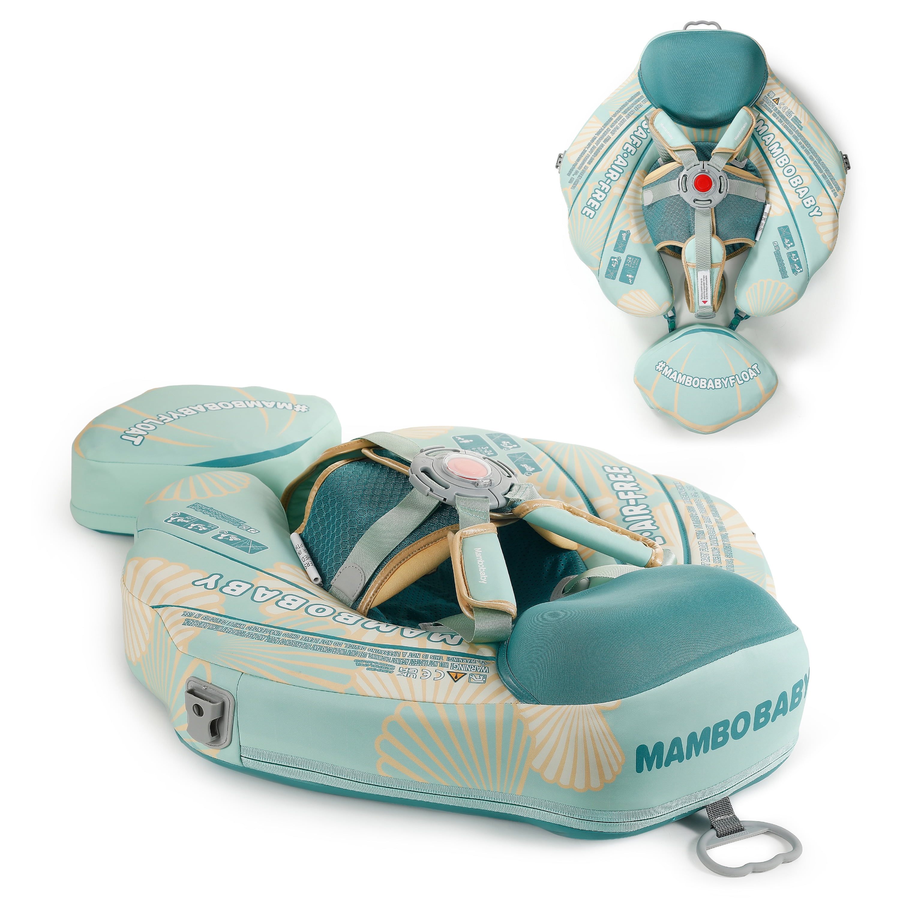 Mambobaby Baby Pool Float with 3D Canopy- Green