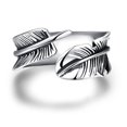 thumbnail image 1 of Anillo de plumas Jadeshay anillo de dedo de Acero de titanio con forma de pluma Plata 8# 9# 10#, 1 of 8