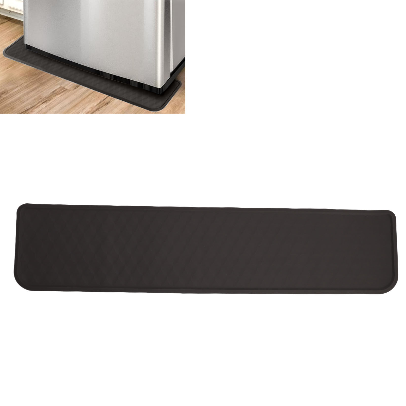 Refrigerator Spill Mat, Silicone Raised Edge Floor Protector Under Refrigerator Water Mat Leakproof  For Dryer