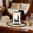thumbnail image 1 of Photo Frame with Imitation Copper Corner and Wood Texture, Waterproof Plastic for Tabletop or Wall Mount Home Decor, 1 of 8