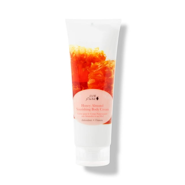 Crema Corporal Nutritiva 100% Pura, Miel Y Almendra, Loción Corporal Para Piel Seca, Antienvejecimiento, Manteca De Cacao Hidratante, Loción Corporal Natural - 8 Onzas Líquidas