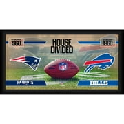 New England Patriots vs. Buffalo Bills Framed 10" x 20" House Divided Football Collage