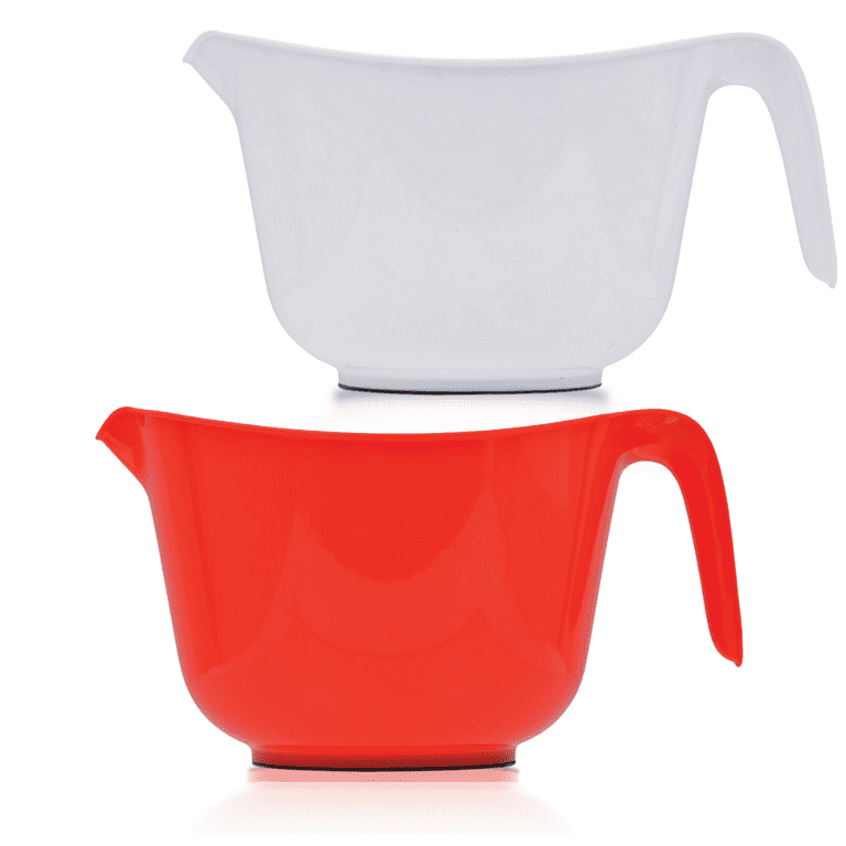 Mixing Bowls for Kitchen - Plastic Mixing Bowls with Handles 2.5 Qt - Ideal  for Mixing up Cakes, Mixing Sauces and Dips, For Food Prep & More - Set of