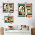 thumbnail image 4 of Designart "Graphic Nostalgia Vintage Mid-century Style II" Modern Midcentury Framed Wall Art Set Of 2 - Mid-Century Blue Gallery Wall Frame Set For Home Decor, 4 of 6