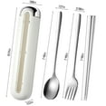 thumbnail image 3 of MERILER Portable Stainless Steel Flatware Set with Travel Case: Spoon, Fork, and Chopsticks for On-the-Go Meals, 3 of 6