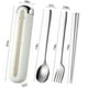 thumbnail image 3 of Juego de cubiertos reutilizables portátiles con estuche de viaje | 3 piezas de acero inoxidable, cuchara, tenedor y palillos | Utensilios para acampar, almuerzos escolares, viajes al aire libre, 3 of 6