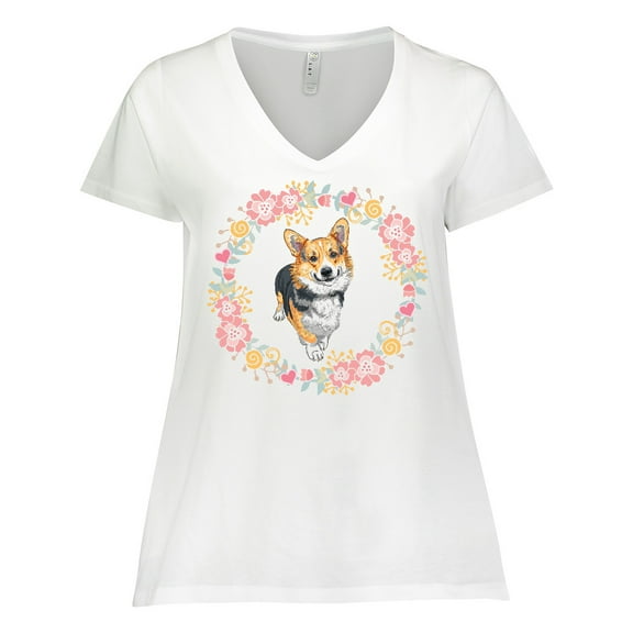 Inktastic Corgi Gifts for Dog Lovers Women's Plus Size V-Neck T-Shirt