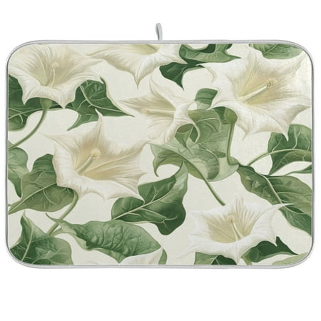 

Kitchen Drying Mat，Datura Stramonium18 ×24 Single Sided Printed Kitchen Countertop Multi-Purpose Drainage Drying Mat.