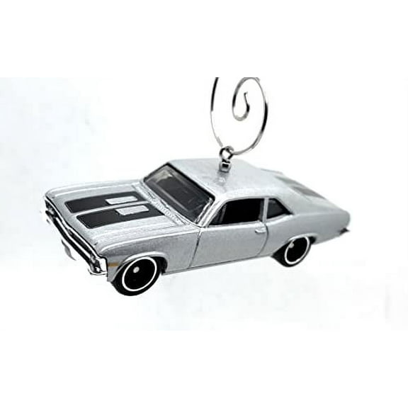 Christmas Ornament for 1970 Chevy Nova SS Gray with Black Stripe