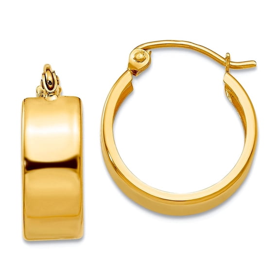 10k Solid Yellow Gold Small Hoop Earrings 9x5.75mm Wide Hoop Earring for Women - 1.2 Grams