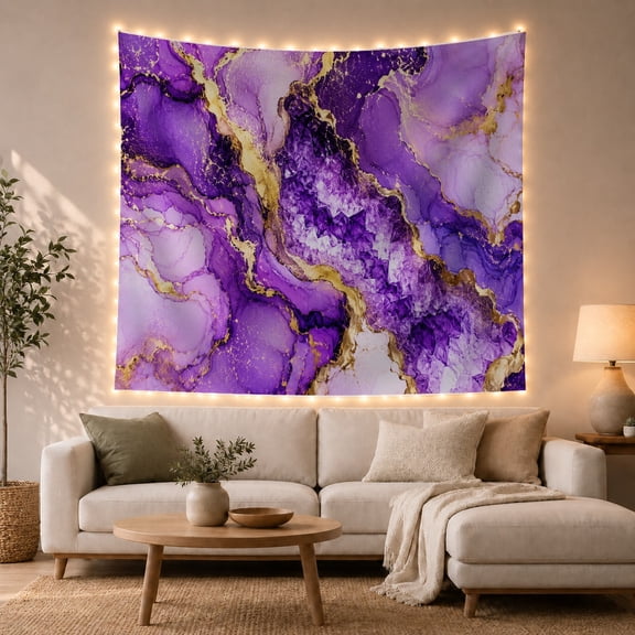 Fluid Resembling Agate with Slices Liquid Marble Main, Mystical Fantasy for Space Lovers, Galaxy Room Decor, Housewarming Gift, Tapestry Wall Hanging for Bedroom and Dorm