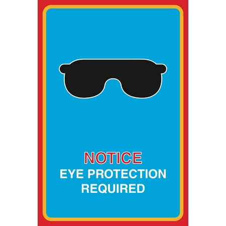 Dollar Sign Sunglasses Notice Eye Protection Required Print Sunglasses Picture Safety Medical Business Office Sign Aluminum Metal ()