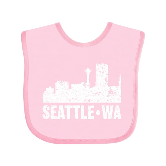Inktastic Seattle Skyline Grunge Boys or Girls Baby Bib