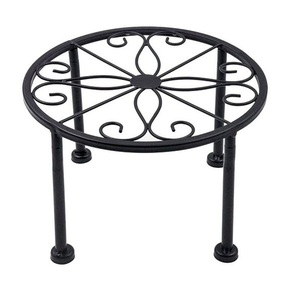 Iron Plant Stand - Heavy Duty 300lb Capacity Flower Pot Holder | 9" Diameter 4.72" Height | Rustproof Coated Metal Base with 4 Non-Scratch Feet | Indoor/Outdoor Potted Plant Stand