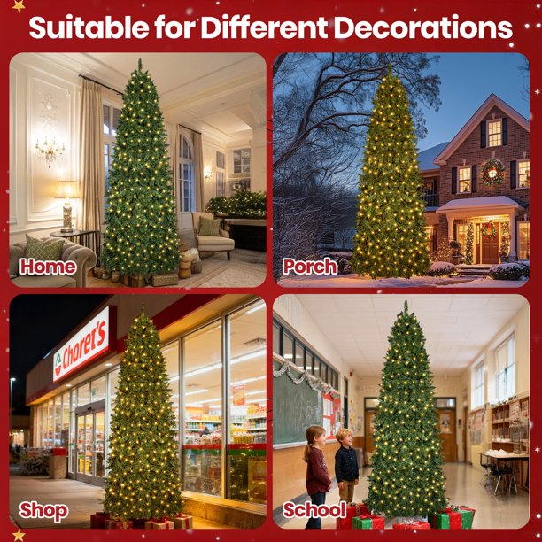 GVDV 7.5ft Pre-lit Christmas Tree, Artificial Christmas Tree with