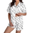 thumbnail image 2 of Womens Halloween Pajamas Ladies Halloween Sleepwear Short Sleeve Top with Shorts Soft Nightwear Ensemble Women Pajamas White XXL, 2 of 6