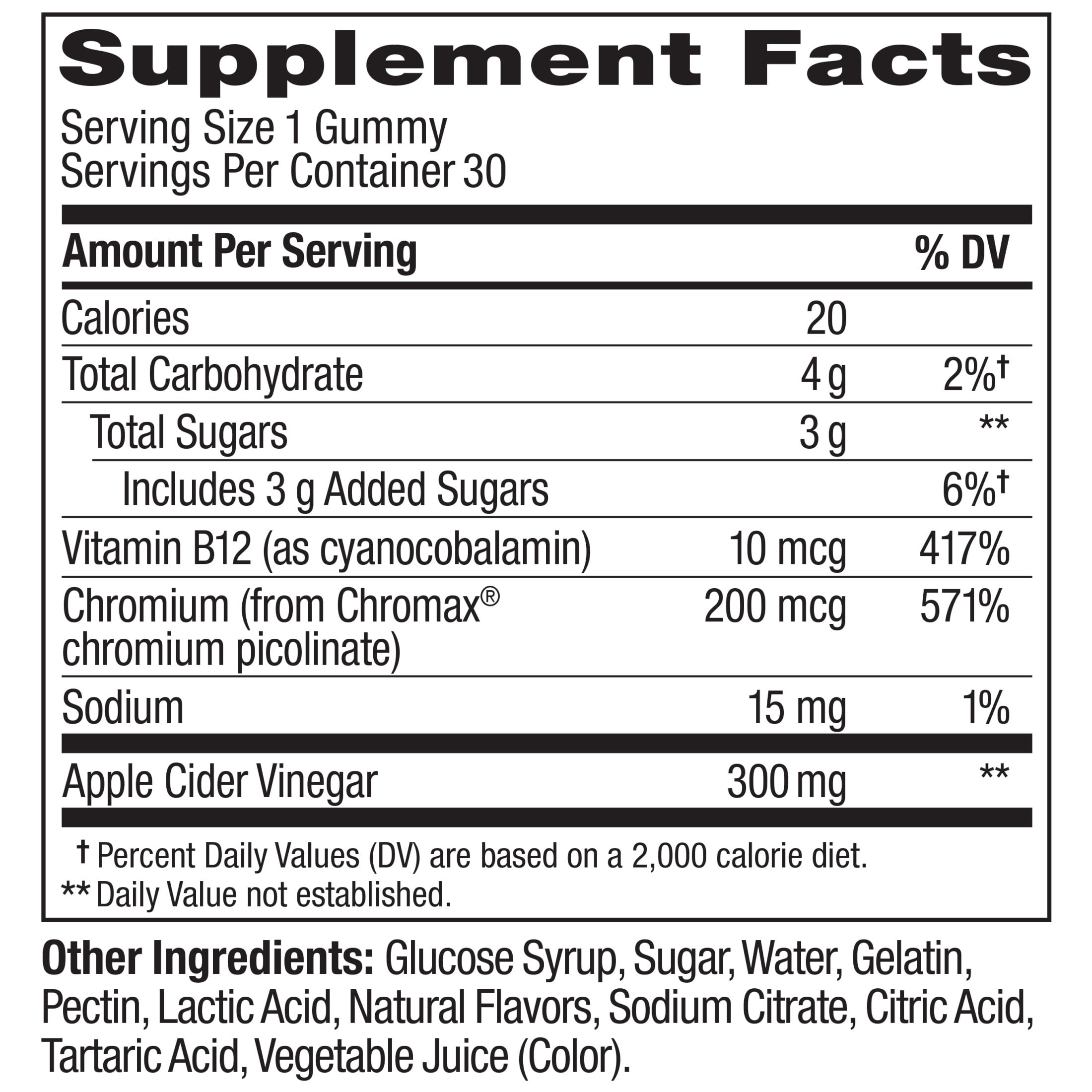 (3 pack) OLLY Metabolism Gummy Ring Supplement, Apple Cider Vinegar, Vitamin B12, Chromium Picolinate, Apple Flavored, 30 Count