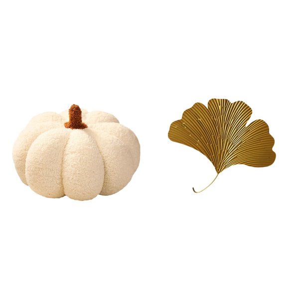 Encantadoras Almohadas De Peluche De Calabaza Ginkgo Para Decoración De Halloween Y Otoño. Cojín De Sofá Suave Con Escultura Artística De Hoja Para Pared Para Sala De Estar Y Dormitorio.