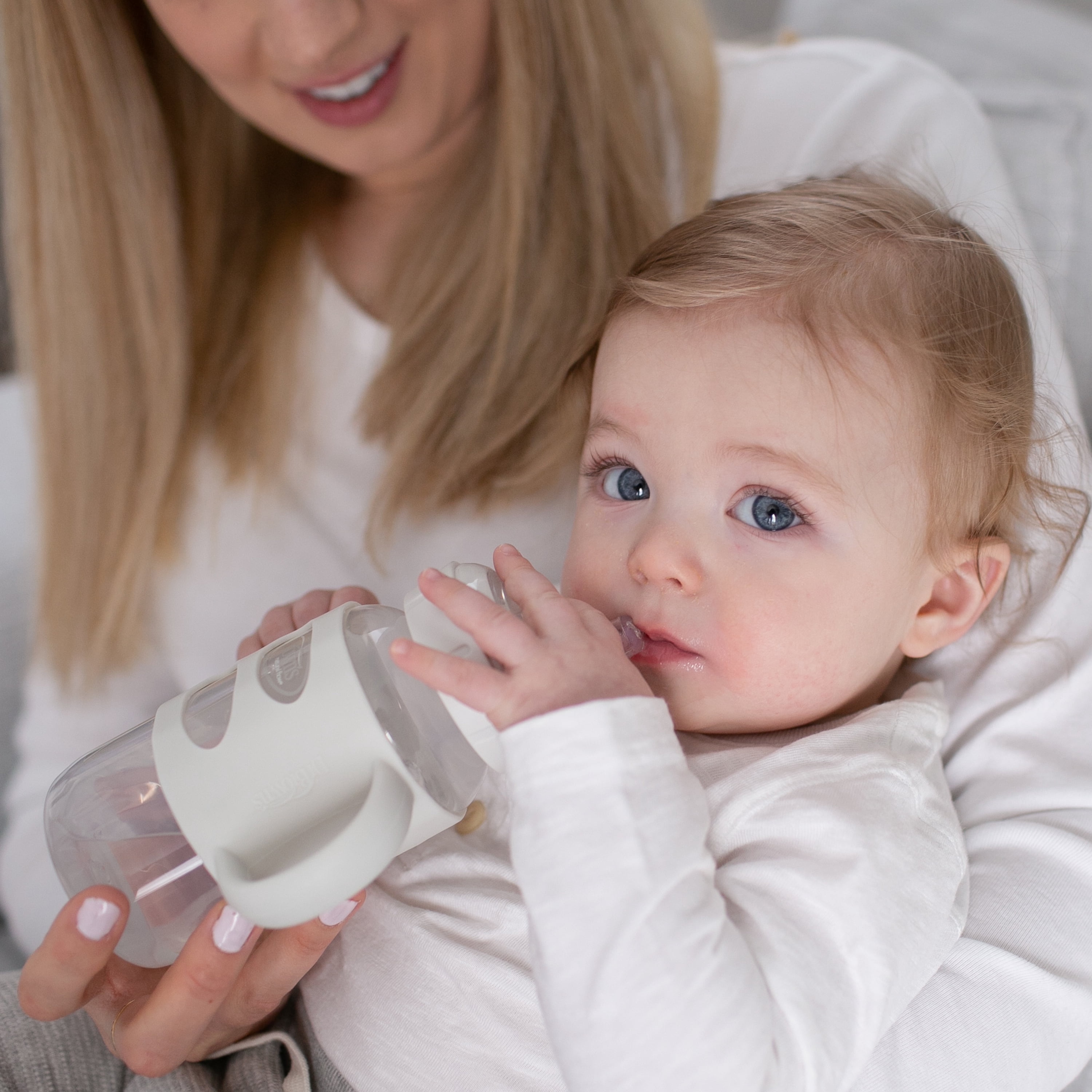 Dr. Brown's Milestones Wide-Neck Baby Bottle Handles, 100% Silicone, Gray, 4 Months+, 1-Pack