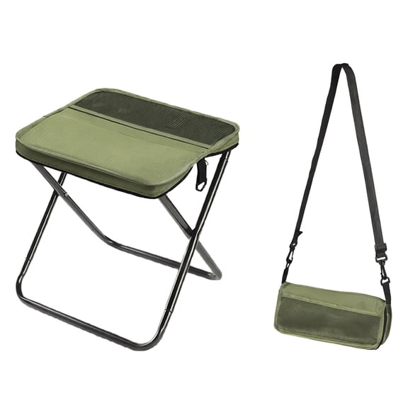 Foldable Backpack Stool, 2026 New Portable Folding Camping Stool, Tiny Foldable Stool which can Turned Into a Satchel, Lightweight Ultralight Pocket Chair, for Fishing Hiking Hunting (Green)
