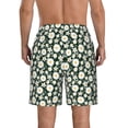 thumbnail image 3 of Naloa White Daisies and Bee Men's Beach Shorts, Surfing shorts, Swim trunks, Quick Dry Swim Trunks for Surfing Beach Fun - 3X-Large, 3 of 9