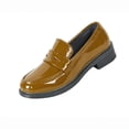 thumbnail image 3 of Women's Spring New Mary Loafers - Thick Sole Preppy British - Leather Shoes Khaki, 3 of 6