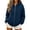 *Blue, variant on Binmer Women's Zip Up Long Sleeve Hoodie Jacket,Casual Loose Solid Hooded Sweatshirt Coat With Pockets ,L