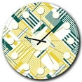 thumbnail image 1 of Designart 'Abstract Diagonal Stripe Pattern Horloge Murale Moderne du Milieu du Siècle, 1 of 4