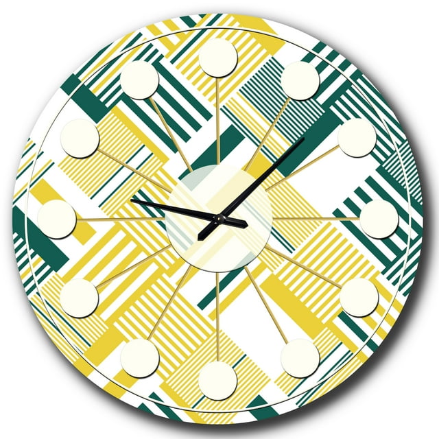 Designart 'Abstract Diagonal Stripe Pattern Horloge Murale Moderne du Milieu du Siècle