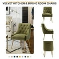 thumbnail image 4 of SEYNAR Modern Velvet Dining Chairs Set of 2, Tufted Back Accent Chair for Living Room,Mint Green, 4 of 6