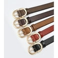 thumbnail image 3 of Leather Belts for Women Skinny Thin Waist Belts for Jeans Pants Dresses, Width: 1.1", 3 of 4