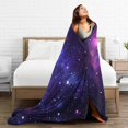 thumbnail image 5 of Galaxy Flannel Fleece Bed Blanket Throw Blanket Lightweight Cozy Plush Blanket for Bedroom Living Rooms Sofa Couch 80"x60", 5 of 5