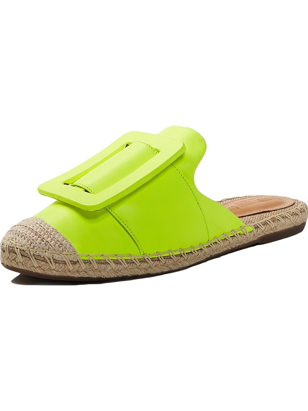 Schutz Womens Fechado Salto Rasteiro Leather Comfort Mules Yellow 6 Medium  (B,M) - Walmart.com