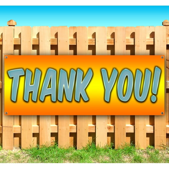 Thank You! 13 oz Vinyl Banner With Metal Grommets