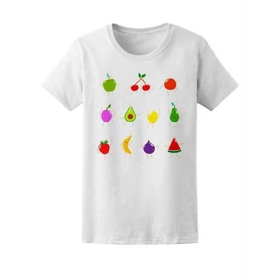 Cute Dancing Fruits T-Shirt Women -Image by Shutterstock, Female x-Large