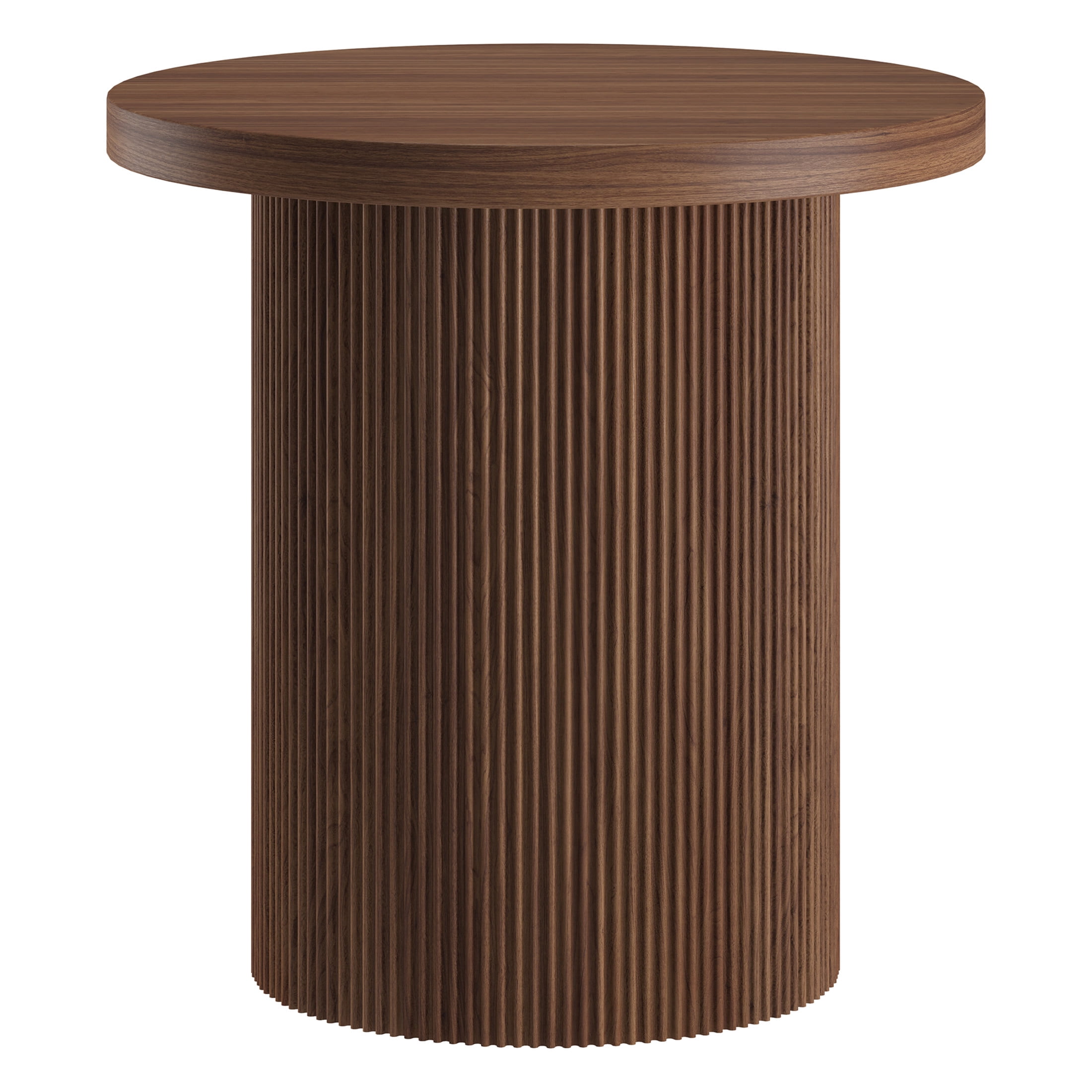 Evelyn&Zoe Modern/Contemporary 22" Wide Satin Walnut Side Table