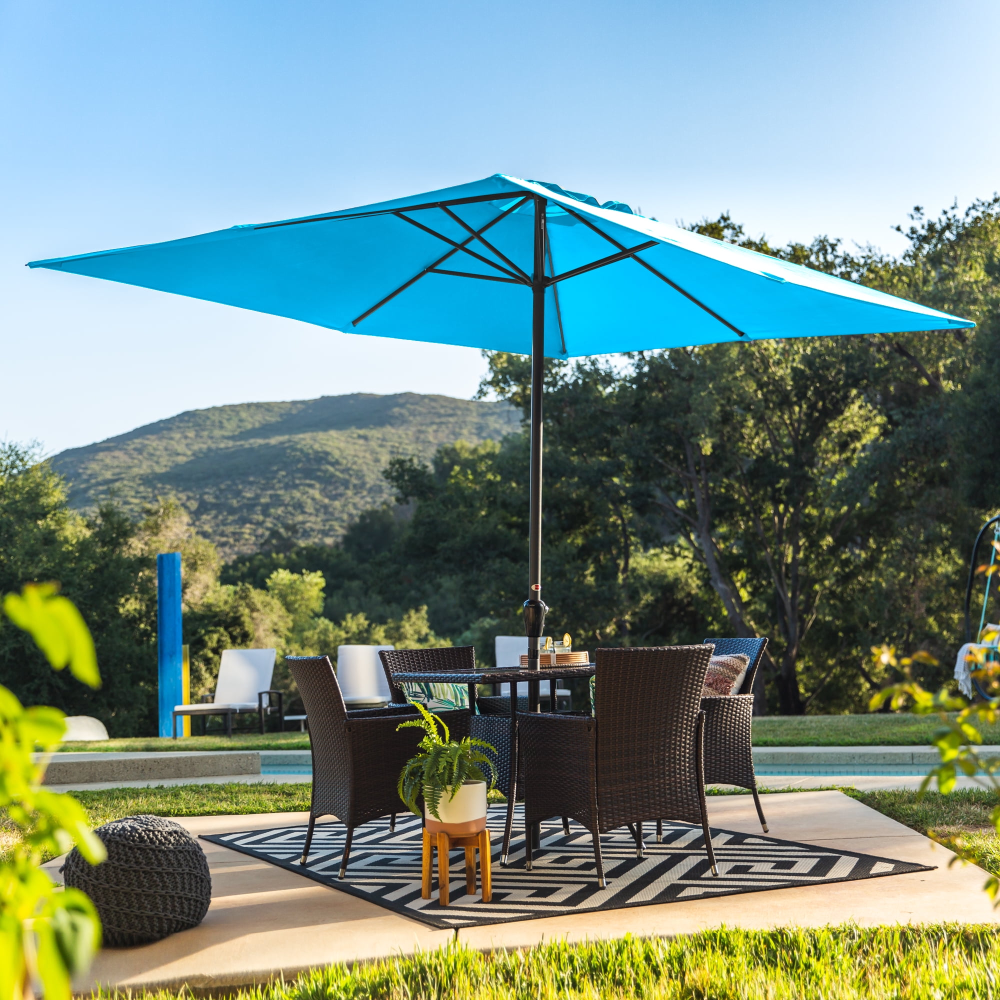 Best Choice Products 8x11ft Rectangular Patio Umbrella w/ Crank, Fade