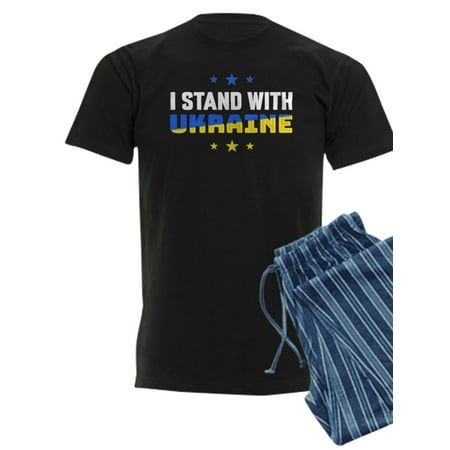 

CafePress - Stand With Ukraine Support Flag Want Peace Pajamas - Men s Dark Pajamas