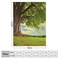 thumbnail image 4 of COMIO Beautiful Scenery Spring Meadow with Big Tree and Fresh Green Leaves Throw Blanket White, 4 of 6