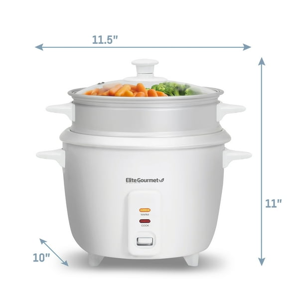Elite Gourmet ERC008ST 8Cup Rice Cooker with Steam Tray