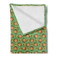 thumbnail image 2 of Peach Soft Flannel Fleece Throw Blanket, Hand-Drawn Peach Fruits Pattern as Repeating Half Slice with Illustration Print, Cozy Plush for Indoor and Outdoor Use, 60" x 80", Multicolor, by Ambesonne, 2 of 5