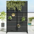 thumbnail image 2 of MAYEERTY 72*47" Outdoor Black Metal Privacy Panel Screen for Patio, Classic Louvered, 2 of 6