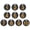 Black With Yellow Text, variant on 1-10 Numbers Tags Plastic Round Numbered Marking Identify ID Key Hang Tag for Dormitory Key Chain Box Gym Cabinet Lockers, Black with White Text