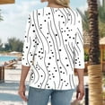 thumbnail image 5 of Neewe V Neck Blouses for Women Dressy Casaul 3/4 Length Sleeve Womens Tops Button Down Shirts, 5 of 6