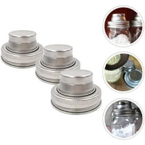 SOPOTUTU Sopotutu Mason Jar Shaker Lids Stainless Steel Canning Lid Ring Type 3Pcs