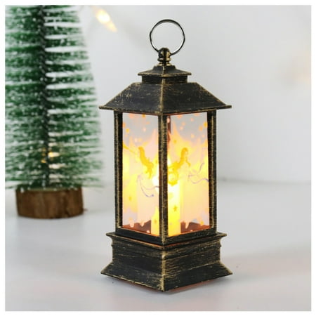 

Christmas Wind Lantern Candlestick Classical Design Small Hanging Lamp Ornament Decorative Wind Lantern for Christmas Familly Indoor Decor Small Brushed Angel