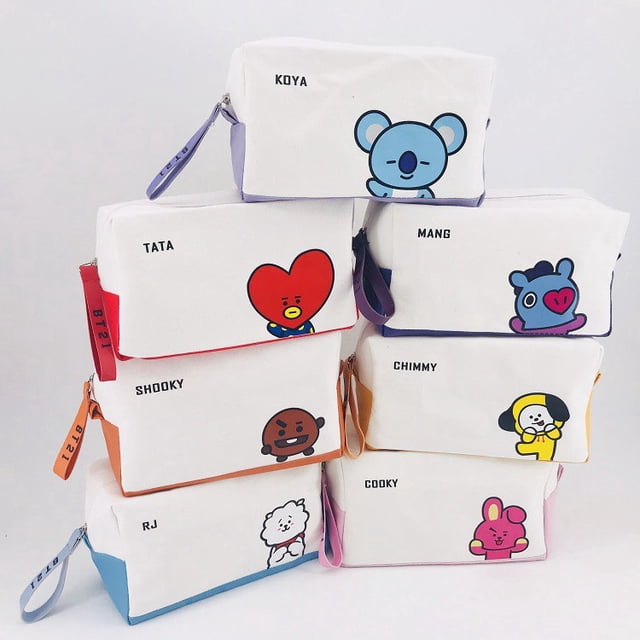 estuche de almacenamiento de cosméticos de BTS/bolsa de almacenamiento de PU BT21 Gao Jiahui unisex