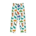 thumbnail image 6 of Uemuo Colorful Dinosaur Pattern Men's Wide Leg Palazzo Lounge Pants with Pockets Light Weight Loose Comfy Casual Pajama Pants-X-Large, 6 of 9