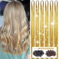 thumbnail image 1 of Kit de oropel para el cabello dorado con herramienta, 6 piezas, 1200 hebras, extensiones de cabello con oropel con purpurina, resistentes al calor, brillantes accesorios para el cabello de hadas para, 1 of 5